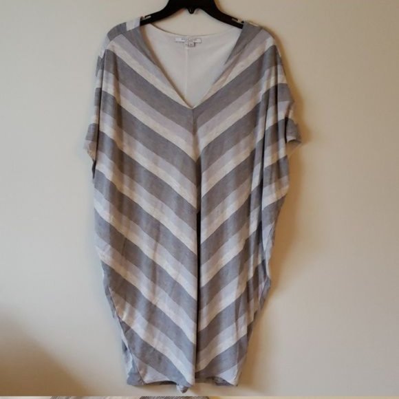 Anthropologie Bella Lux (Los Angeles) Cocoon Dress, Sz M, Grey Chevron - Picture 5 of 6